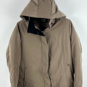 George Classics Softshell Puffer Jacket Size S Brown Full Zip Long Sleeve Hoode